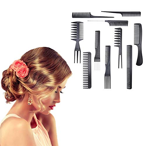 Styling Comb Set - 10pcs Peluquería profesional Peine de fibra de carbono Salon Hair Styling Peluquería Peluquería Combs conjunto