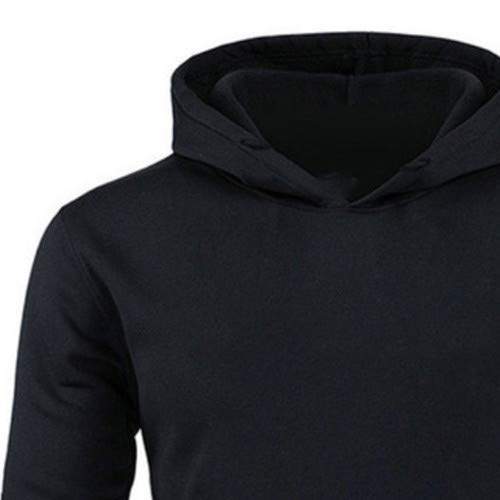 Sudaderas con capucha para hombre con impresión de letras, manga larga para hombre Negro Negro ( L