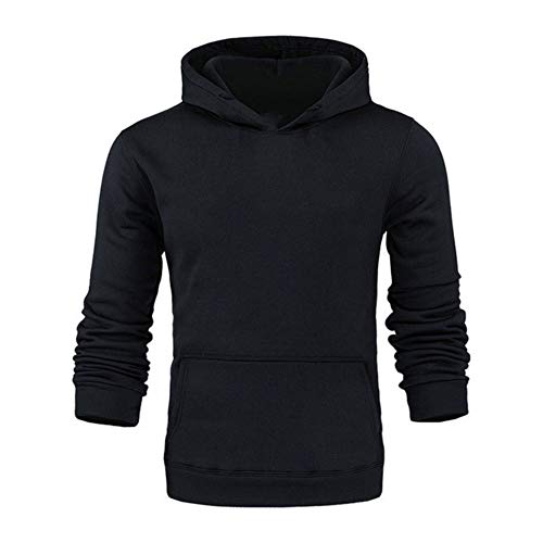 Sudaderas con capucha para hombre con impresión de letras, manga larga para hombre Negro Negro ( L