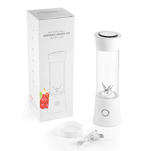 Sunix Licuadora Portátil USB Recargable, Batidora de Vaso Individual Extractor de Zumos 480ml sin BPA y Limpieza Fácil, Operación con Solo Botón para Fruta, Verdura, Smoothies, Milkshake