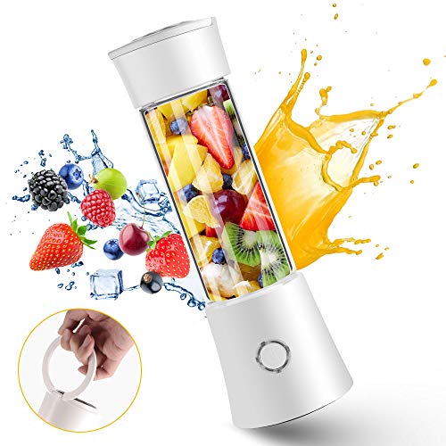 Sunix Licuadora Portátil USB Recargable, Batidora de Vaso Individual Extractor de Zumos 480ml sin BPA y Limpieza Fácil, Operación con Solo Botón para Fruta, Verdura, Smoothies, Milkshake