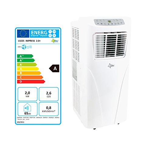 Suntec Mobiles Local climática Dispositivo Impress 2.0 + [para Habitaciones de hasta 60 m³ (~ 25 m²), refrigeración + entfeuchten, 7.000 btu/H, Clase de eficiencia energética A]