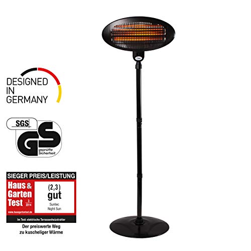 Suntec Wellness Night Sun Calefactor Radiante de Cuarzo para Terraza, Negro