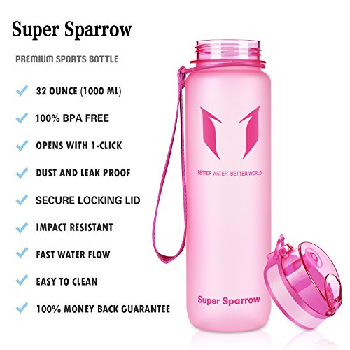 Super Sparrow Botella de Agua Deportiva -350ml- Sin BPA - Flujo de Agua rápida