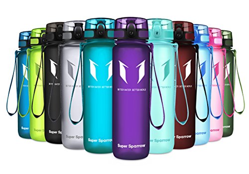 Super Sparrow Botella de agua deportiva - 500ml - Eco amigable y sin plasticos BPA - Color Orquídea, 500ml-17oz