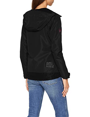 Superdry Windcheater Chaqueta deportiva, Negro (Elite Black Xf8), Large (Talla del fabricante: 14.0) para Mujer