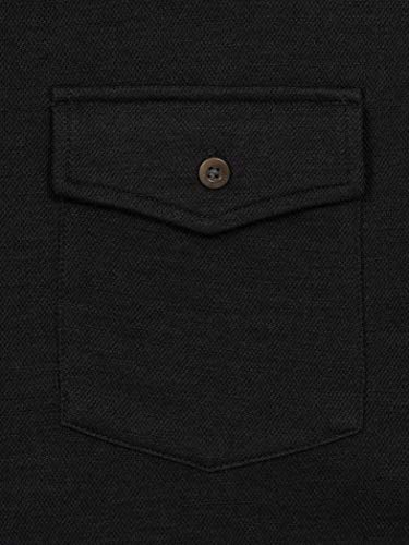 super.natural M Wayfarer Pocket Shirt Camisa de Manga Larga, Hombre, Negro Azabache, Large