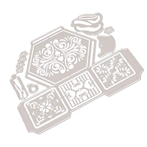 SUPVOX 1 Sets Plantilla de Relieve Caja Hexagonal Troqueles de Corte de Metal Plantilla Diy Scrapbooking Tarjeta de Papel Artesanías de Arte