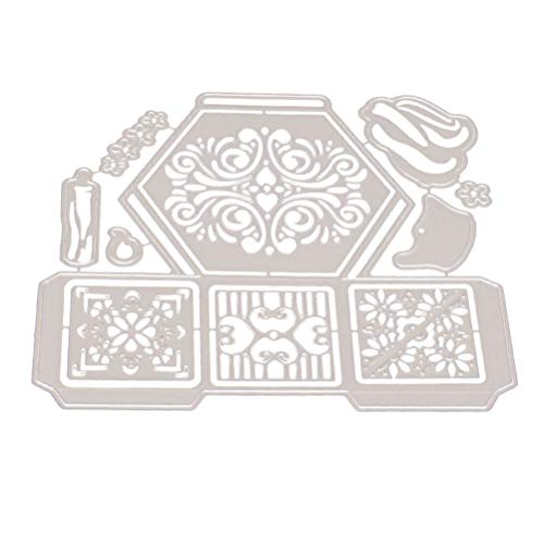 SUPVOX 1 Sets Plantilla de Relieve Caja Hexagonal Troqueles de Corte de Metal Plantilla Diy Scrapbooking Tarjeta de Papel Artesanías de Arte