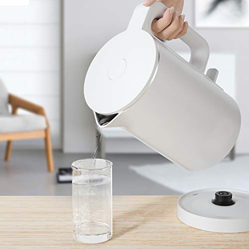 SUUUK Hervidor eléctrico de Vidrio ecológico, hervidor de Agua inalámbrico de 1.7L, hervidor de Agua de té de ebullición rápida, Apagado automático y protección contra ebullición, 1800W,Blanco