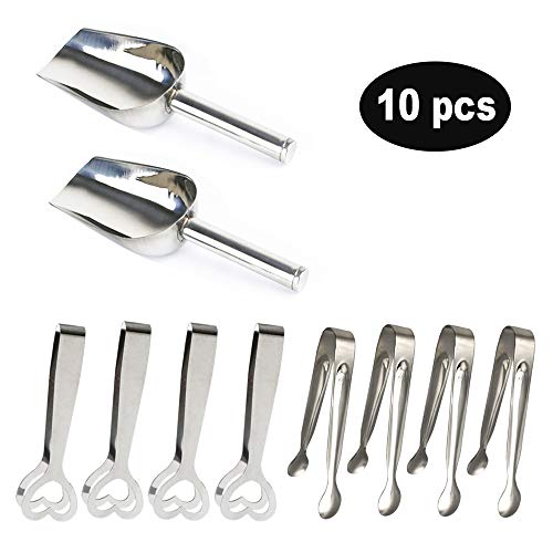 Sweieoni Mini Pinzas de Dulce Pinzas de Candy Bar Terrones de Azúcar de Pinzas de Helados de Ice Tongs Pinzas de Acero Inoxidable Cucharadas de Helado para Bar Boda Fiesta de Cumpleaño Cocina 10 PCS