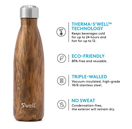 S'well Water Bottle Botella de Agua de Acero Inoxidable 18-8, Vía Láctea