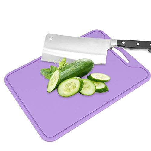 Tabla de cortar de silicona de grado alimenticio para uso doméstico o en la cocina, frutas flexibles moradas, verduras