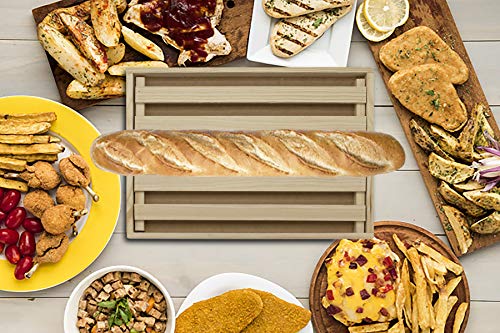 Tabla para Cortar Pan de Madera con Recogemigas, Cortar Pan con Rejilla Extraíble para Migas, Cortar Pan de Madera Natural, Idea para Cualquier Cocina 35 x 25 x 2,5 cm