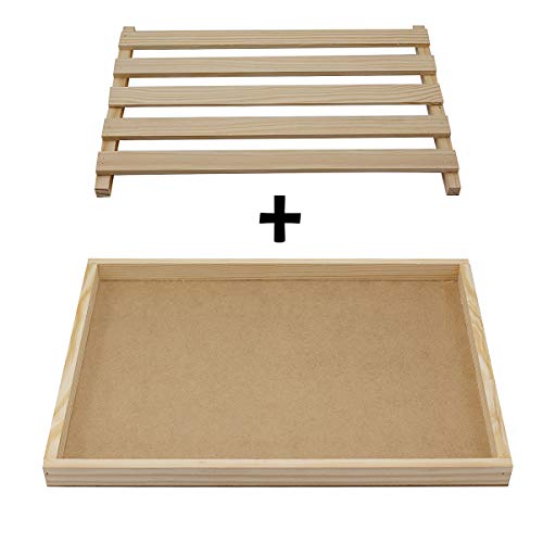 Tabla para Cortar Pan de Madera con Recogemigas, Cortar Pan con Rejilla Extraíble para Migas, Cortar Pan de Madera Natural, Idea para Cualquier Cocina 35 x 25 x 2,5 cm