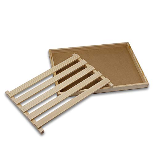 Tabla para Cortar Pan de Madera con Recogemigas, Cortar Pan con Rejilla Extraíble para Migas, Cortar Pan de Madera Natural, Idea para Cualquier Cocina 35 x 25 x 2,5 cm