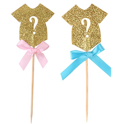 Tabpole 30pcs Decoración Postre Pastel Glitter Cupcake Toppers para Baby Shower Gender Reveal Party