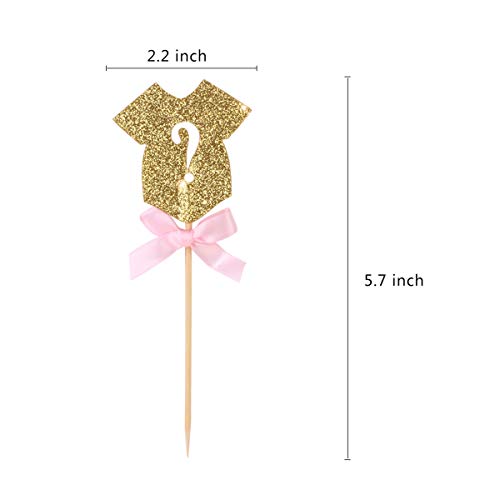 Tabpole 30pcs Decoración Postre Pastel Glitter Cupcake Toppers para Baby Shower Gender Reveal Party