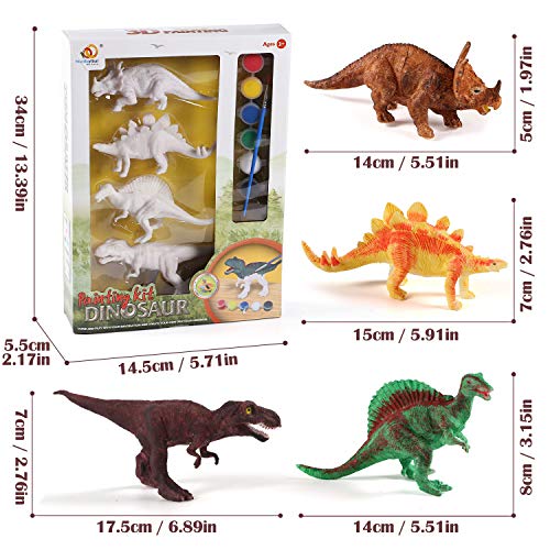 Tacobear Dinosaurio Pintar Juegos para Niños Dinosaurio Figuras para Pintar Manualidades Pintar Creativo DIY Dinosaurio Navidad Regalos Manualidades para Niños