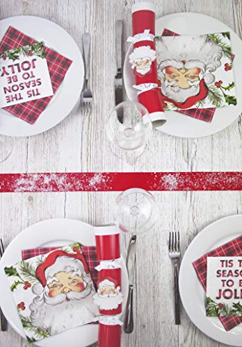 Talking Tables Papá Noel Botánico Servilletas 33cm para Cenas y Fiestas de Navidad, (20 Pack)