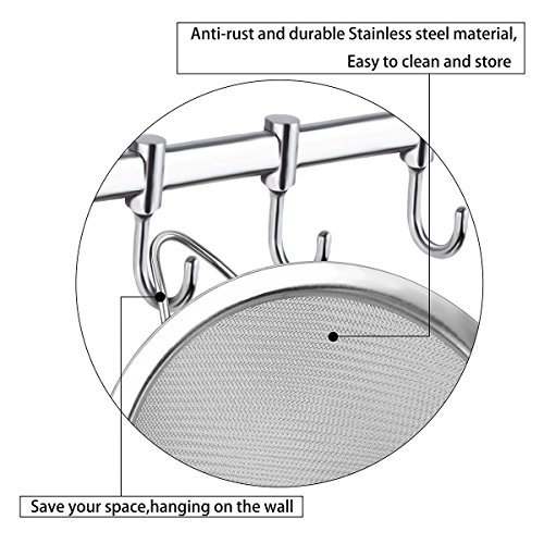 TankerStreet Coladores Acero Inoxidable Strainer Cernedores y Cedazos con Cómodos Mangos Manija Colander de Una Malla Muy Fina para Te, Cocina, Comida, Alimentos y Vegetale Set of 3 - 8cm, 12cm, 20cm