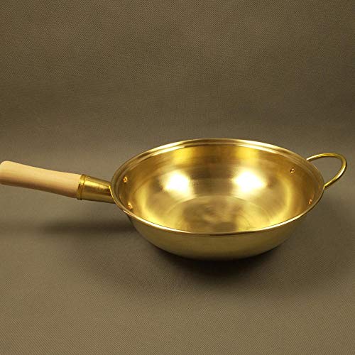 TaoRan 100% de Cobre Puro Wok Engrosado Cobre sartén asa cocina-32CM