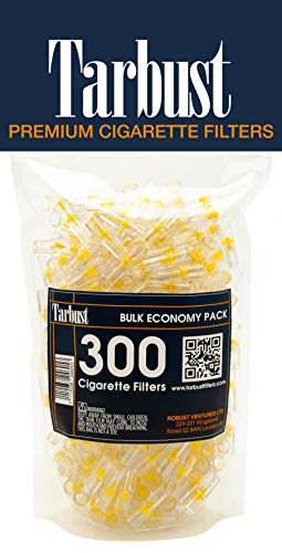 Tarbust Filtros para Cigarrillos, Filtros Desechables, Paquete Económico, 300 por Paquete | Con il Sistema de Bloqueo de Nicotina, de Alquitrán
