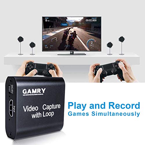 Tarjeta de Captura de Vídeo HDMI con Loop Out, 4K HD 1080P USB 2.0 para Transmisión en Vivo de Transmisión de Vídeo para Juegos, Transmisión, Enseñanza, Videoconferencia