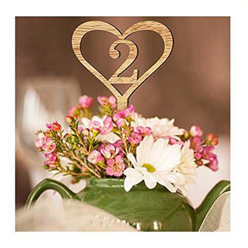 Tarjeta de madera para número de mesa de boda, tarjeta con diseño de flores, tarjeta de número de 1 a 10