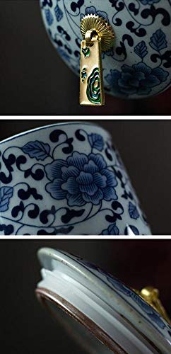 Tarro tradicional de cerámica japonesa para té y azúcar para cocina, cerámica sellada, porcelana azul y blanca A42