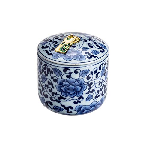 Tarro tradicional de cerámica japonesa para té y azúcar para cocina, cerámica sellada, porcelana azul y blanca A42