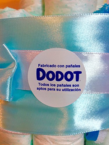 Tarta de pañales DODOT Johnson´s baby AZUL + chupete y babero