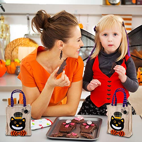 Tatuo 4 Bolsas de Caramelos de Halloween para Truco o golosinas, Bolsa de Calabaza de Dibujos Animados para niños, Regalo de Fiesta temática de Halloween, 4 Estilos