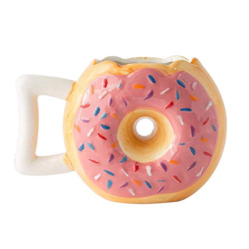 Taza de buñuelos de cerámica - Delicioso buñuelo Rosa esmaltado con Pepitas - Divertido MMM. ¡Donuts! Cotización - La Mejor Taza para café, té, Chocolate Caliente y más - Taza Grande de 14 onzas.