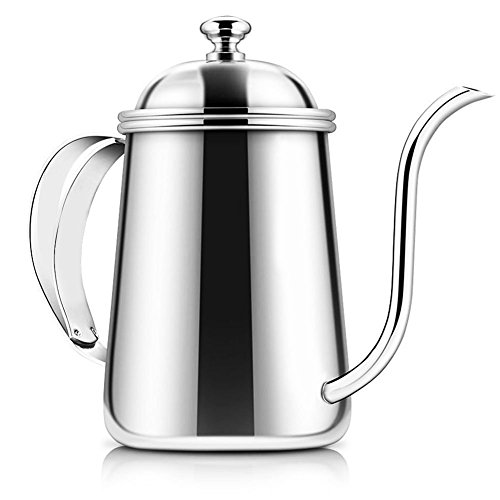 Té, café Olla, 650 ml de acero inoxidable de cuello de cisne cisne Pour-Over café Tetera Hervidor Base Anti-Rust Diseño salamandra- Soporte para restaurantes chinos