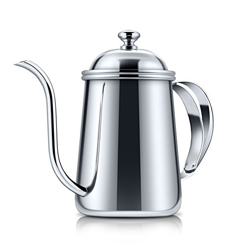 Té, café Olla, 650 ml de acero inoxidable de cuello de cisne cisne Pour-Over café Tetera Hervidor Base Anti-Rust Diseño salamandra- Soporte para restaurantes chinos