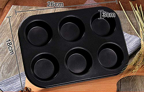 Tebery - Moldes para muffins, 2 unidades, antiadherentes para muffins, con conductividad térmica (molde para tartas de aprox. 6,5 cm de diámetro)
