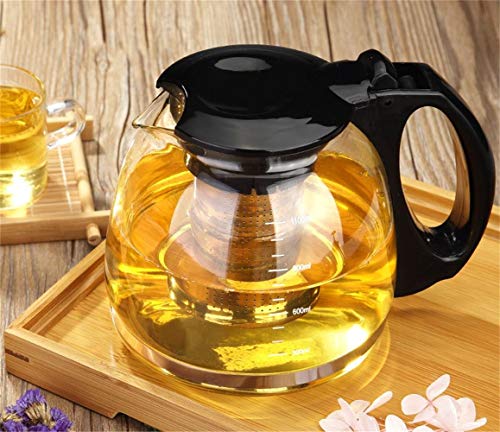 Tebery - Prensa para hacer té con tetera de cristal, infusor incorporado y filtro extraíble - 1100 ml