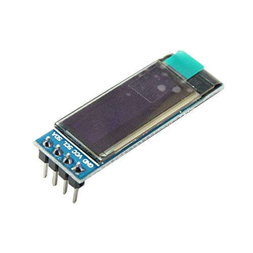 TECNOIOT x5pcs 0.91 Inch Blue 128X32 OLED LCD LED Display Module| 5 unids 0.91 Pulgadas 128x32 IIC I2C Pantalla OLED LCD Azul DIY Módulo OLED SSD1306 Driver IC DC 3.3V 5V para Arduino