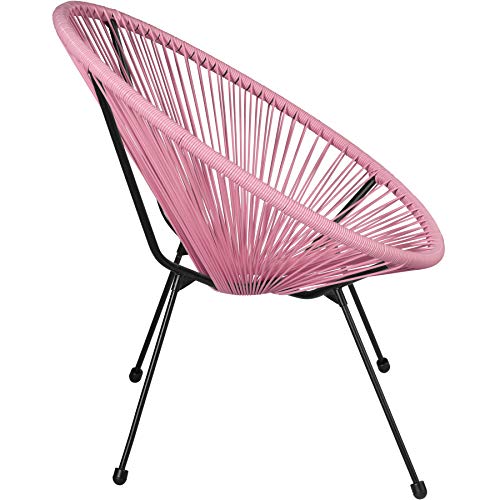 TecTake 800729 - Set 2X Sillas Acapulco, Sillones de Relax, Estilo Retro, Estructura de Acero, Ideal Patio Jardín Exterior Interior (Rosa | No. 403304)