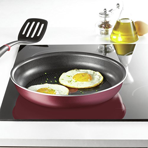 Tefal INGENIO ESSENTIAL - Batería de cocina (20 unidades, tapa hermética, antigrasa, cuchara, espátula, crepes y cucharón largo y ángulo con mango clásico tratado, color rojo L2289002