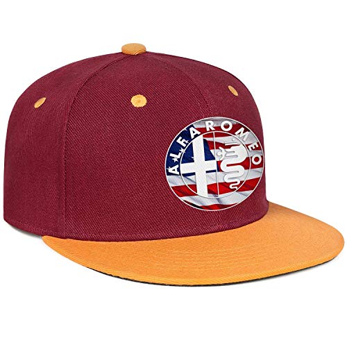 Tengyuntong Hermosas Mujeres Gorra de béisbol para Hombre Retro Adulto Alfa-Romeo-Coche Deportivo-Bandera Americana-Gorra de camión Ajustable Gorra de béisbol