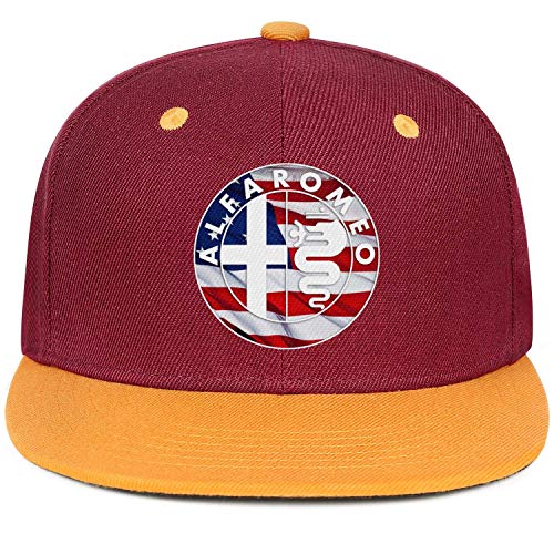 Tengyuntong Hermosas Mujeres Gorra de béisbol para Hombre Retro Adulto Alfa-Romeo-Coche Deportivo-Bandera Americana-Gorra de camión Ajustable Gorra de béisbol