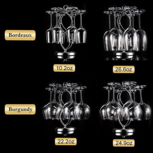 TENINE Copa de Vino partidario, Estante de Vidrio de Vino Mesa Copa de Vino Rack 6 Copa de Vino Soporte de Almacenamiento/Independiente para Copas Accesorio de Soporte (8" patrón)