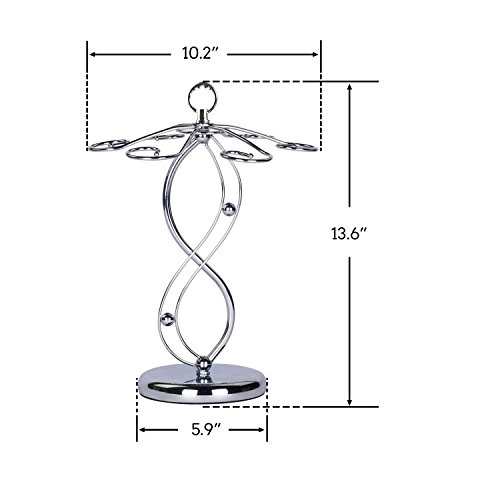 TENINE Copa de Vino partidario, Estante de Vidrio de Vino Mesa Copa de Vino Rack 6 Copa de Vino Soporte de Almacenamiento/Independiente para Copas Accesorio de Soporte (8" patrón)