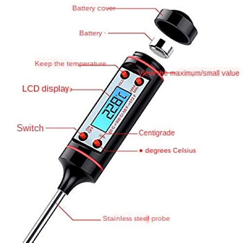 Termómetro De Cocina, Termómetro Para Carne, Termómetro Digital Multifunción Con Función De Lectura Instantánea, Sonda Larga, Pantalla LCD Retroiluminada, Ideal Para Alimentos/Barbacoa/Leche/Dul