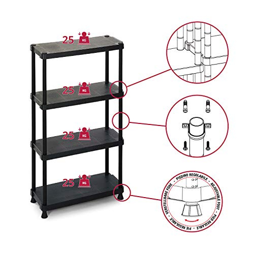 Terry 1230/4 - estanterías para el hogar (Negro, Frame fixation)