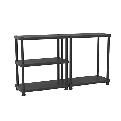 Terry, Scaffale 9045/5c, Estantería Modular con 5 Estantes. Color: Negro, Material: Plástico, Dimensiones: 90x45x187,5 cm