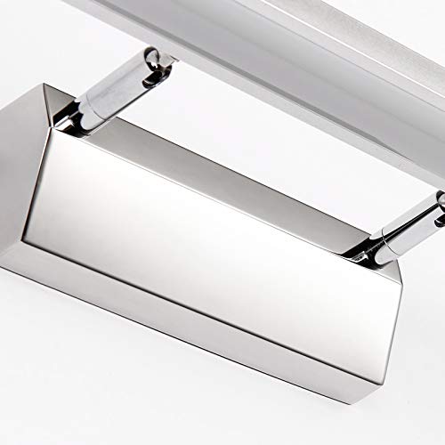 TIAN PAN-7W/40cm LED luz de baño espejo frontal,lámpara de espejo de acero inoxidable,Lámpara de gabinete de espejo,Aplique de pared interior,AC85-265V,luz blanca[Clase energética A++](Color: plata)