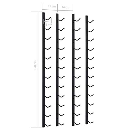 Tidyard Botellero para vinos de pared para restaurantes, bares, mobiliario diario del hogar, 2 unidades,Caben hasta 24 botellas de vino (no incluidas)